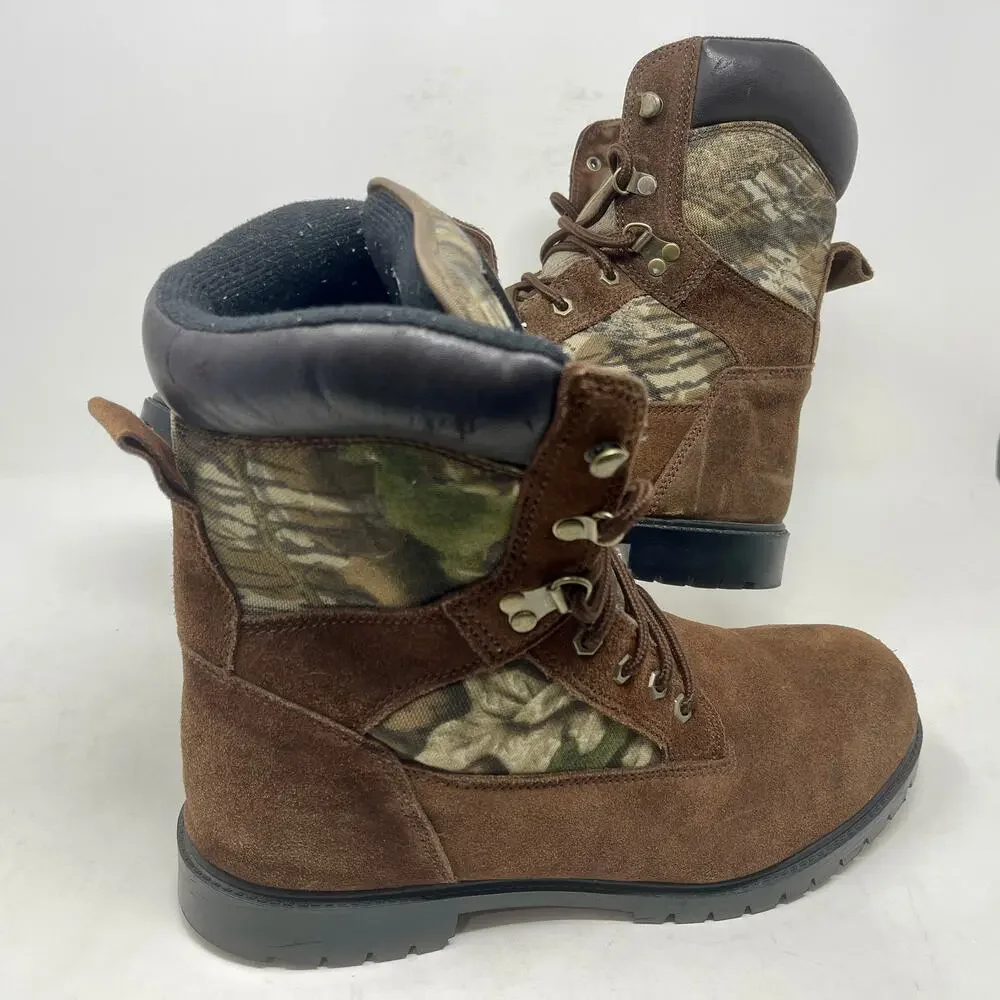 Brahma Leather Boots Brown + Camo Thinsulate Insulated Men's Sz 13
